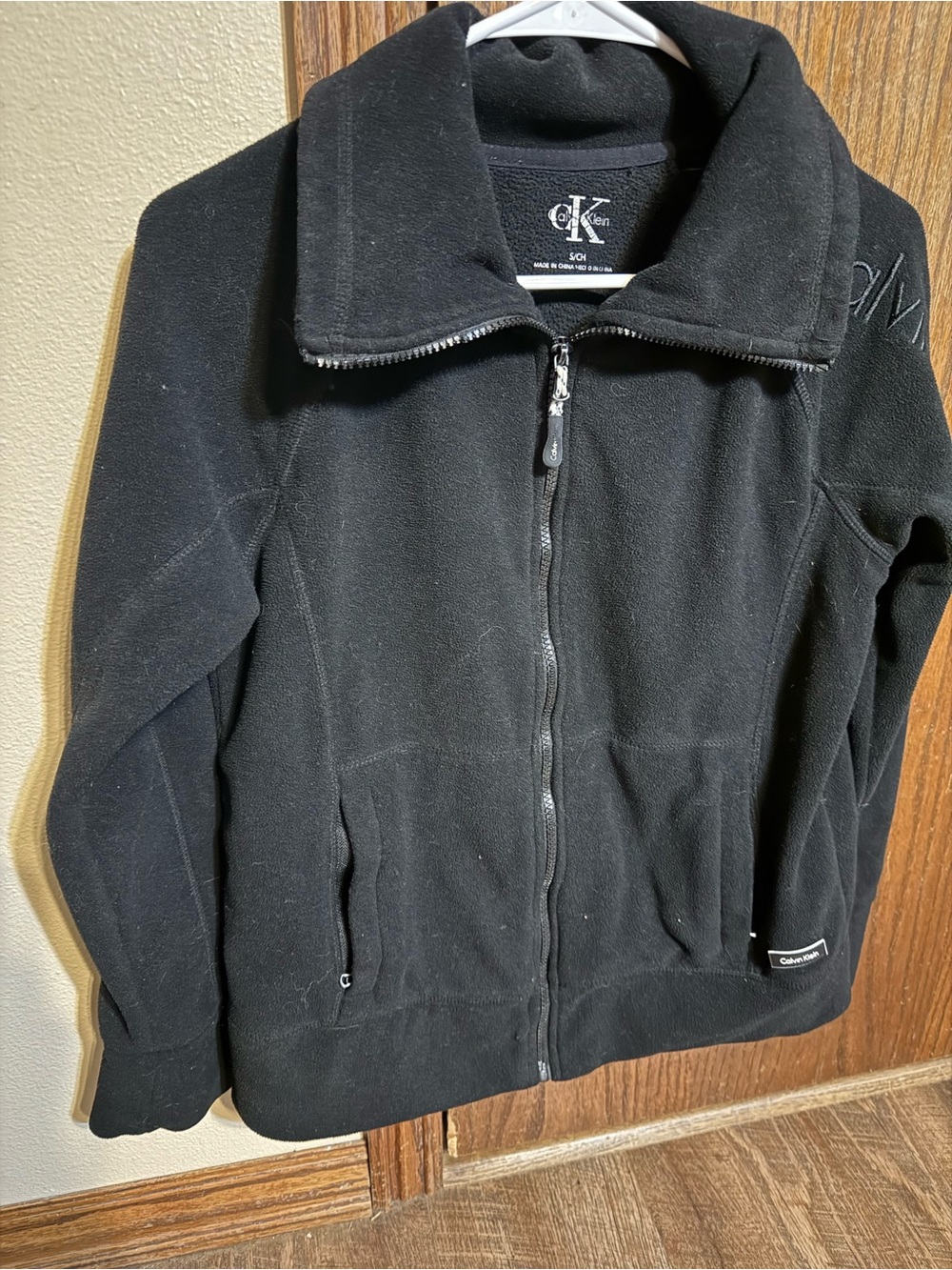 Calvin Klein small Black Fleece Zip-Up Jacket